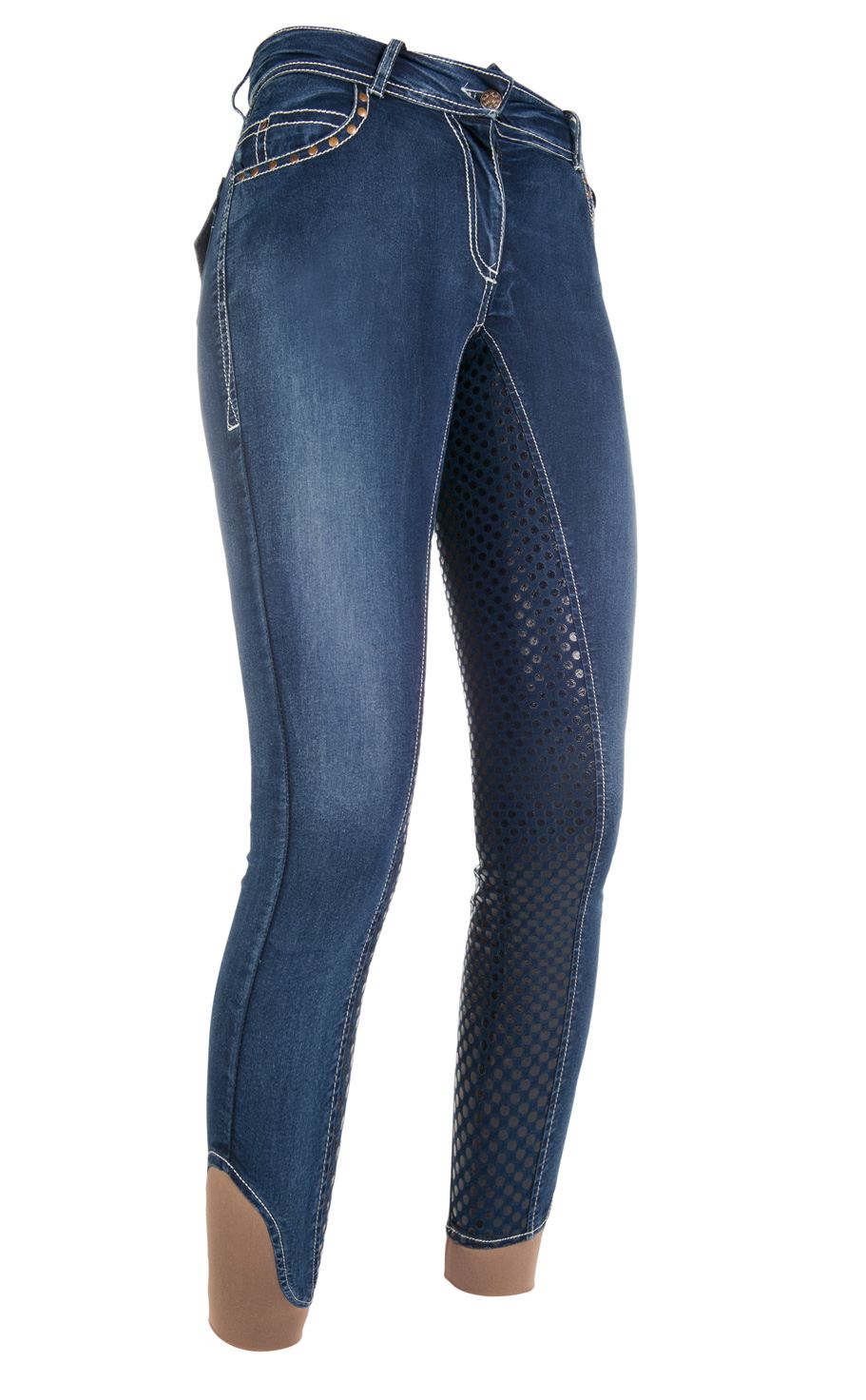 Reithose "Pasadena Summer Denim", Silikon-Vollbesatz, Damen