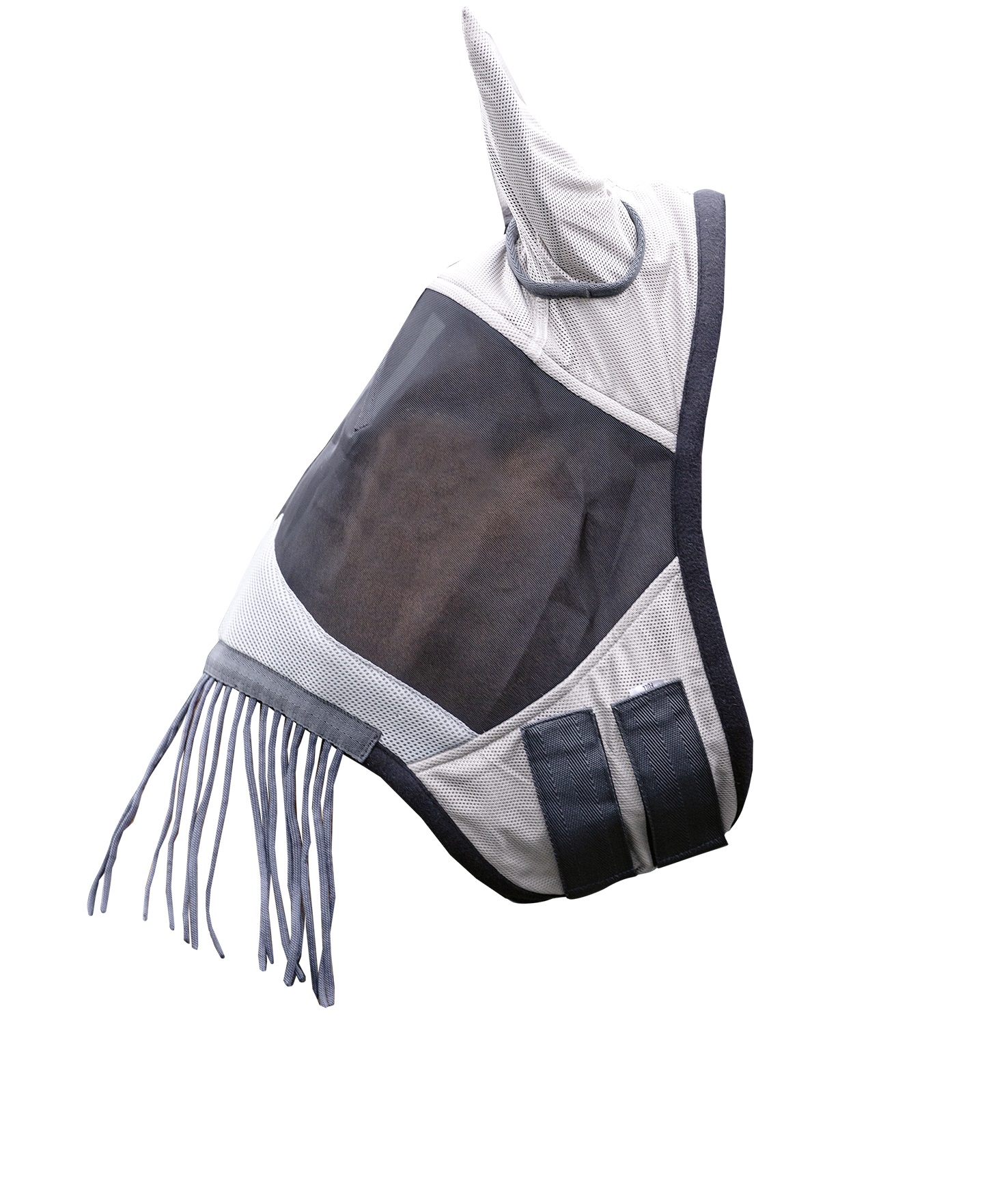 Fliegenschutzmaske "Fringes", silber/grau