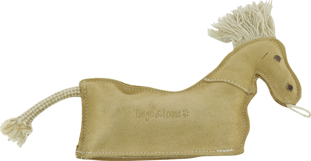 Ekkia Lederpferd Diego & Louna, Hundespielzeug, braun/beige