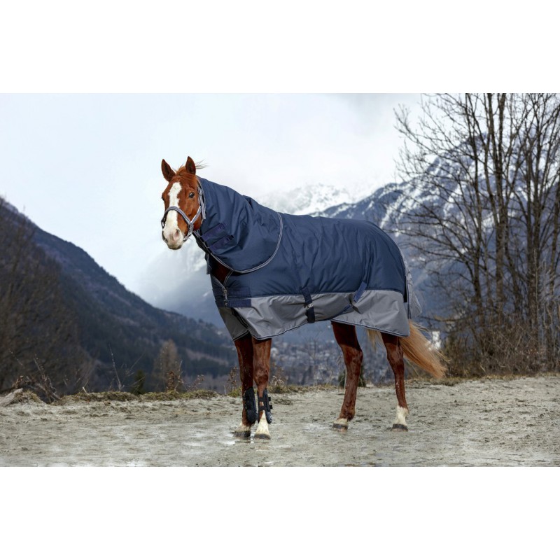 EQUITHÈME "TYREX 600D" Halsteil, marineblau/grau, 200g Füllung