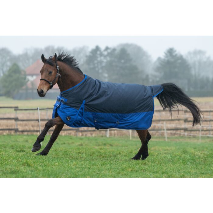 HKM Weidedecke "Chester" 600D, mit Fleecefutter,olivgrün/schwarz,145cm,Sale