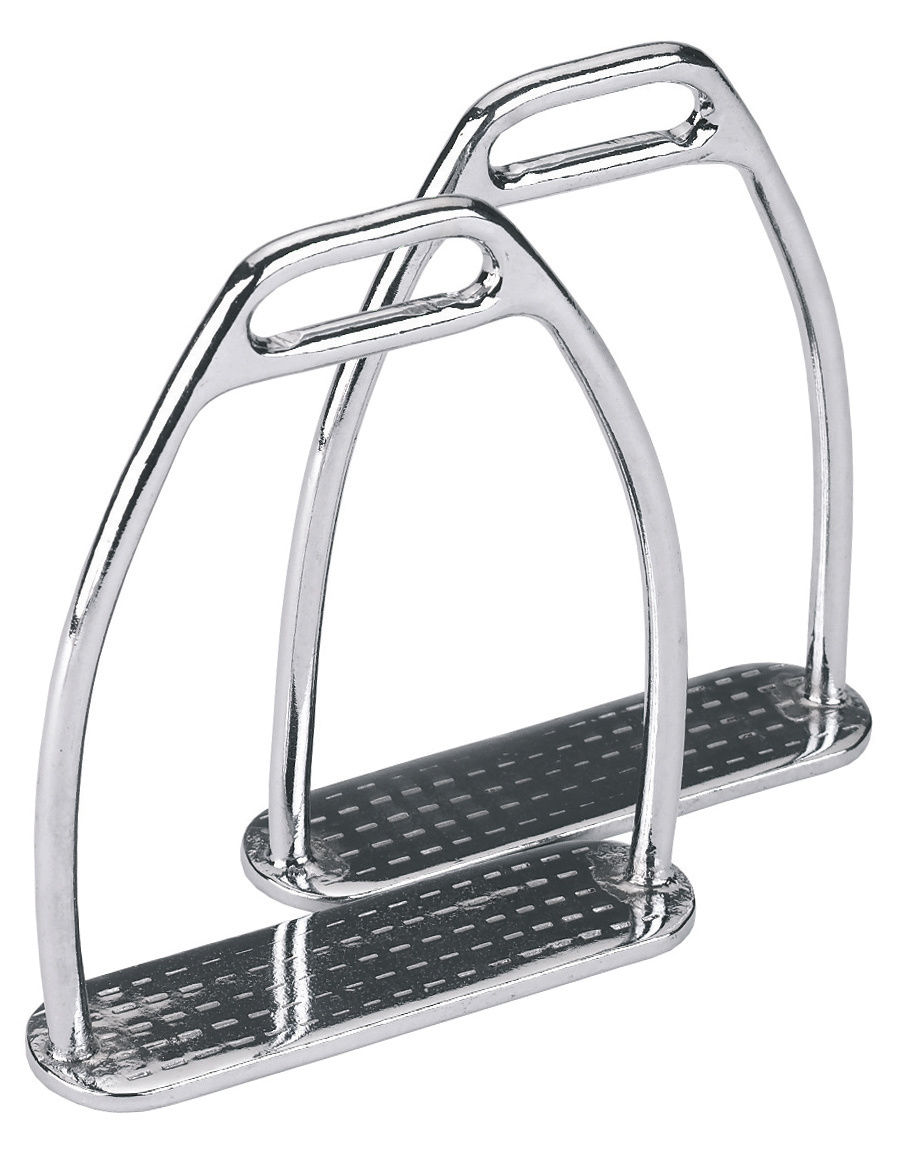 Covalliero Kindersteigbügel ohne Einlage, 9 cm Trittfläche, paarweise, silber