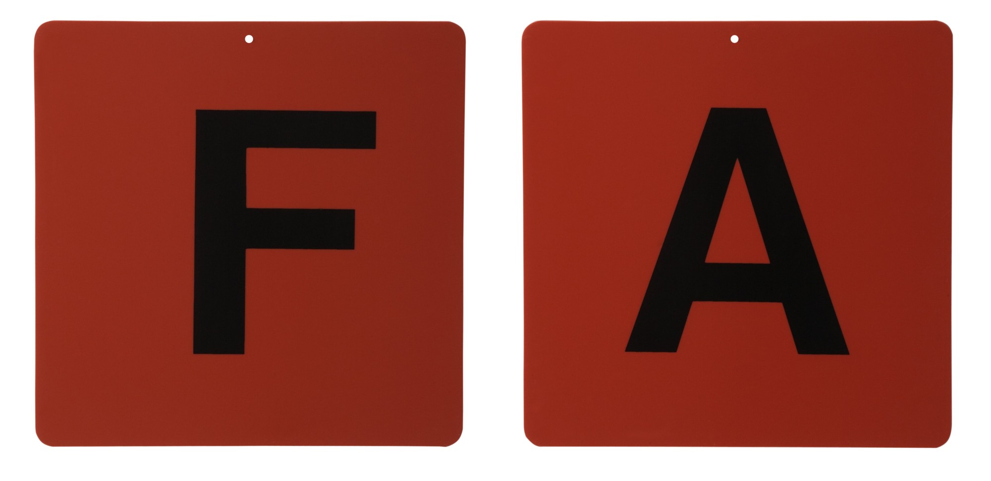 Fahrkegel Schilder Buchstaben A,B,C,D,E,F, weiss