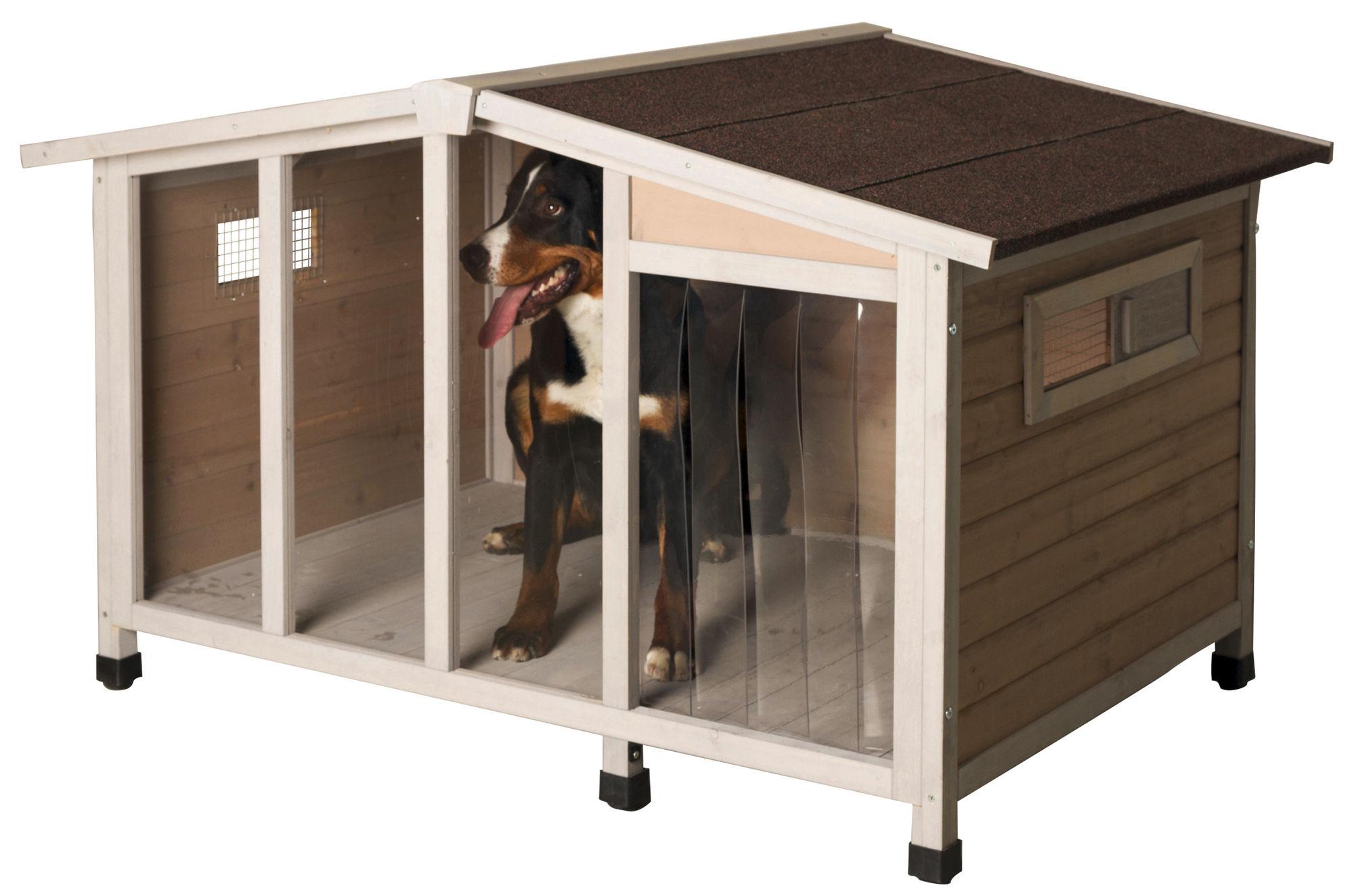 Kerbl Hundehütte "Overview", 134 x 92 x 82 cm, lasiertes Holz
