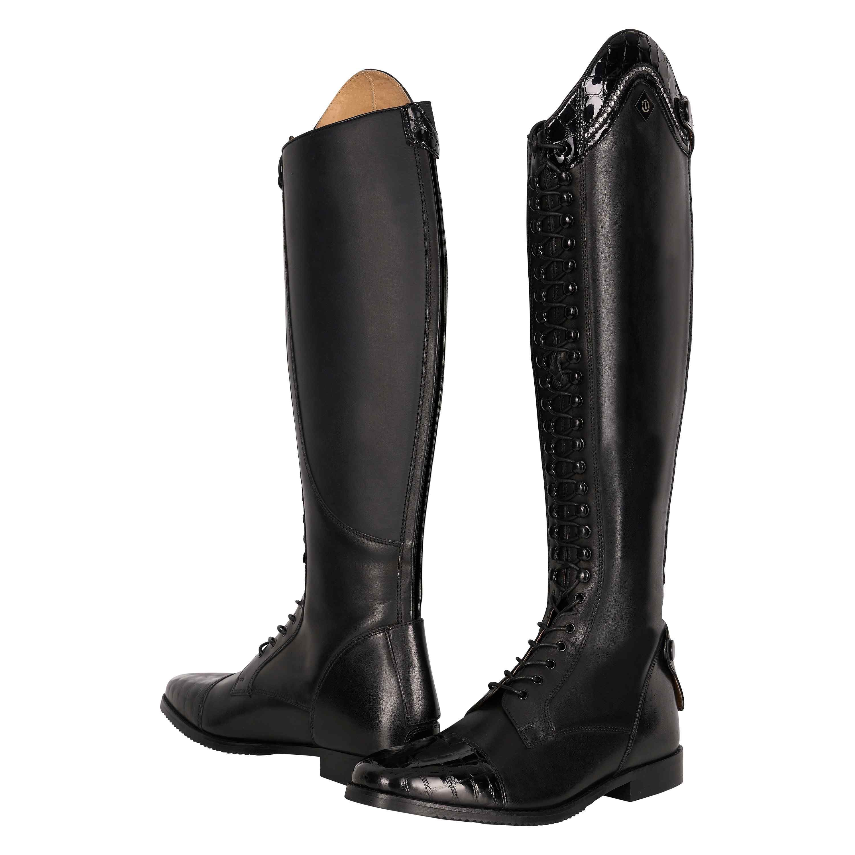 Imperial Riding Reitstiefel IRHOlania Dressage Regular/Regular,Black-Black Croco,Sale