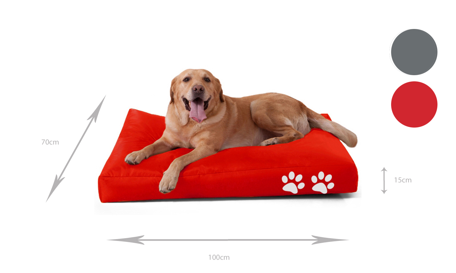 Kinzler Hunde-/Katzenbett, 70 x 100 x 15 cm, Hundekissen, Tierliegeplatz, Outdoorfähig