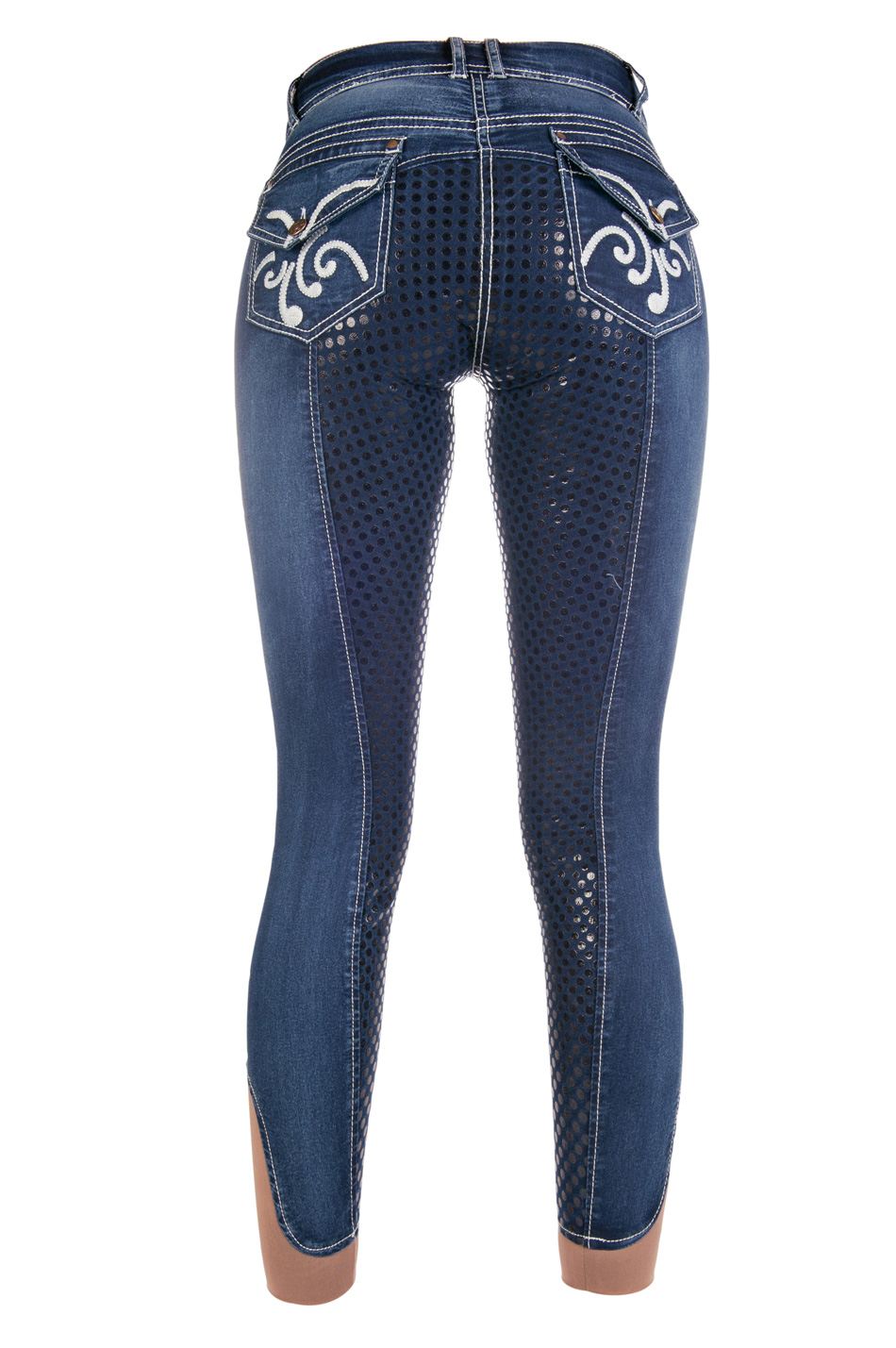 Reithose "Pasadena Summer Denim", Silikon-Vollbesatz, Damen