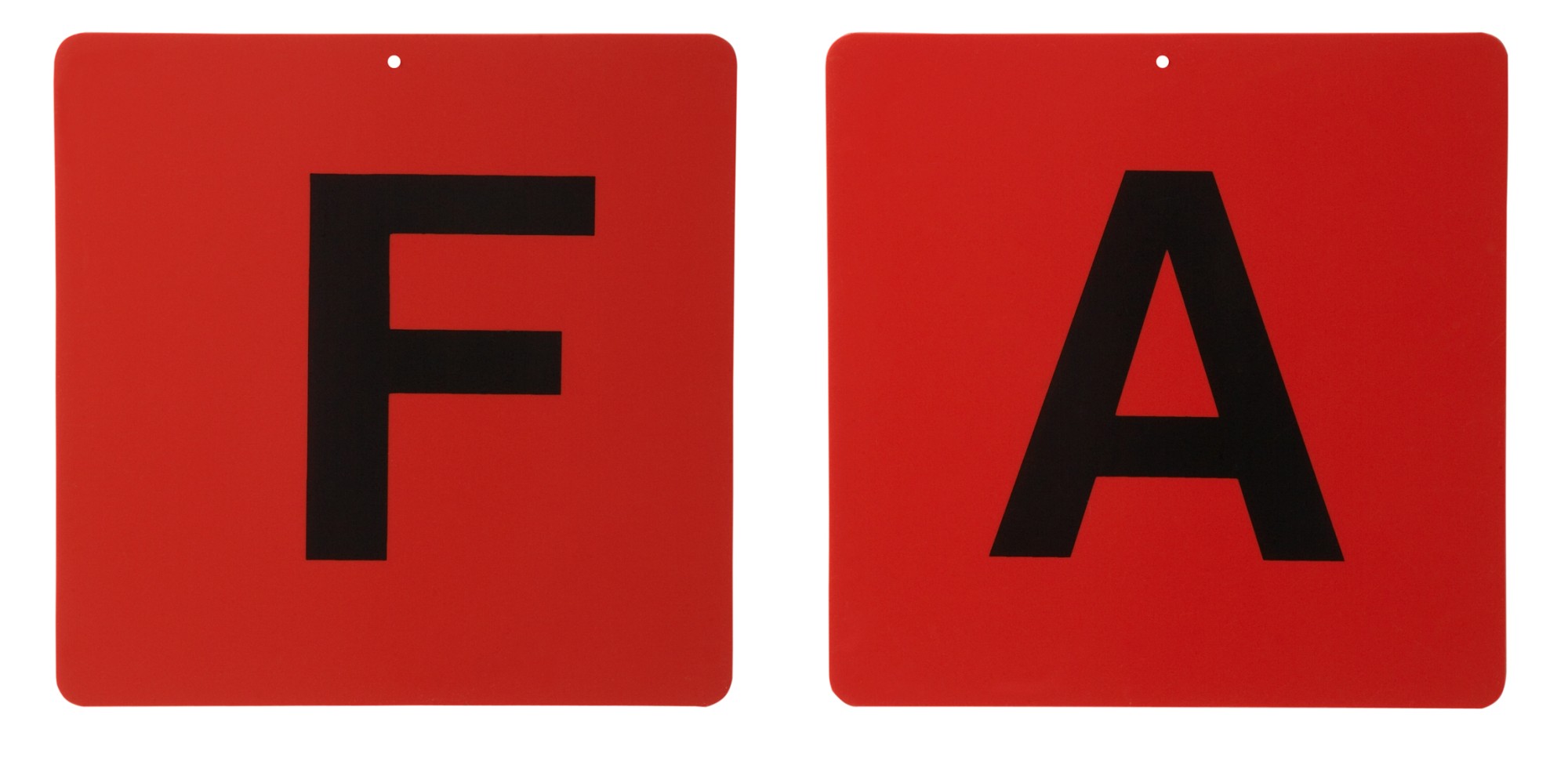 Fahrkegel Schilder Buchstaben A,B,C,D,E,F, rot
