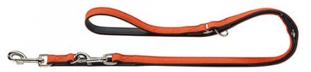 Hunter Verstellbare Führleine Reflect 18/200 nickel Tetil orange Nappaleder schwarz