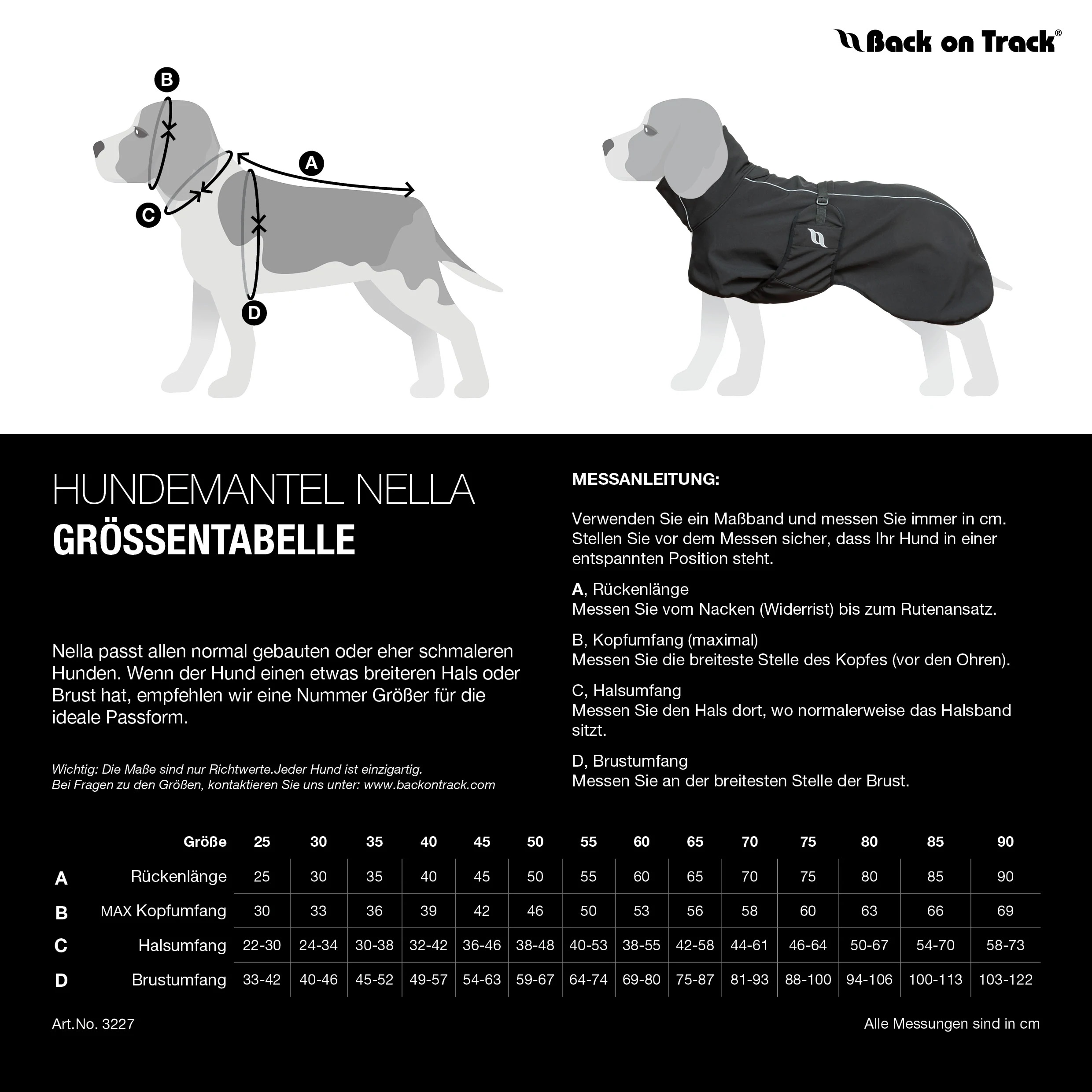 Back on Track Hundemantel Nella, schwarz