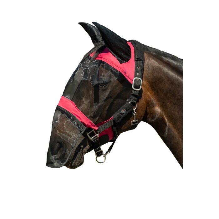 HKM Fliegenschutzmaske "Premium" mit Nüsternschutz,rauchblau,Warmblut,Sale