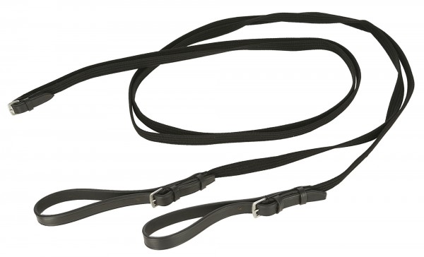 Covalliero Gurt-Schlaufzügel mit geteilten Lederschlaufen, schwarz