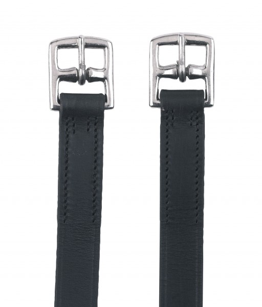 Covalliero Steigbügelriemen, 130 cm / 25 mm, schwarz, Leder, für Kinder, paarweise