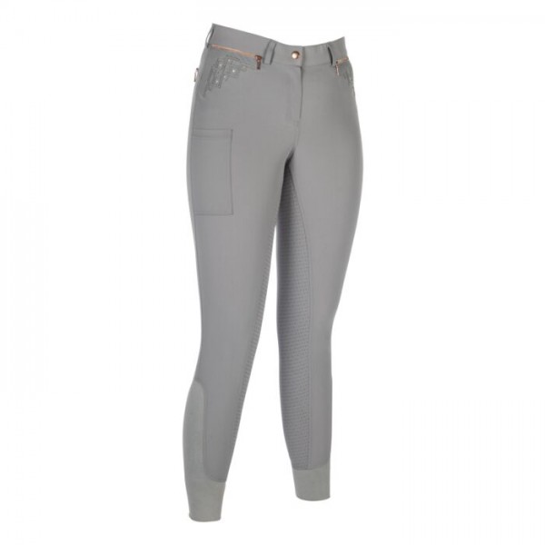 HKM Reithose &quot;Rosegold Sparkle Style&quot; Sil.-Vollbesatz,grau/rosegold