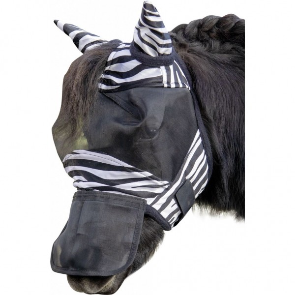 Fliegenschutzmaske "Zebra", Shetty, schwarz/weiß