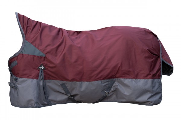 HKM Highneckdecke "Yukon"  600D mit Polarfleece, dunkelrot/grau