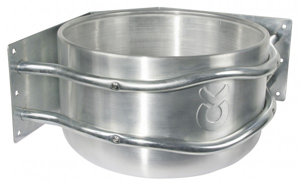 Kerbl Futtertrog Aluminium,, ca. 18 Liter, mit Ablauf, für Eckmontage